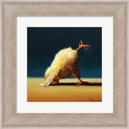 Framed Yoga Chick Downward Dog Split Print