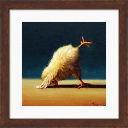 Framed Yoga Chick Downward Dog Split Print