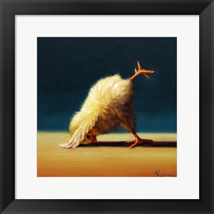 Framed Yoga Chick Downward Dog Split Print