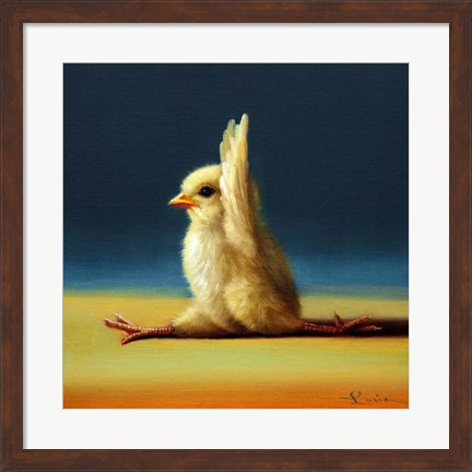 Framed Yoga Chick Monkey Pose Print