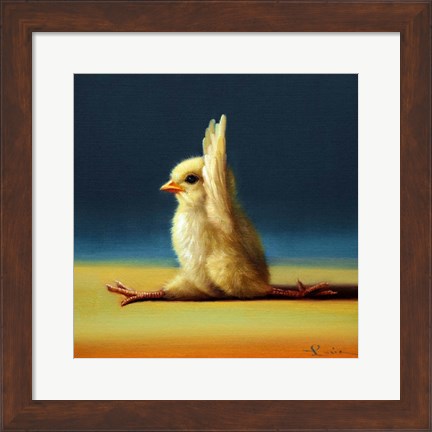 Framed Yoga Chick Monkey Pose Print