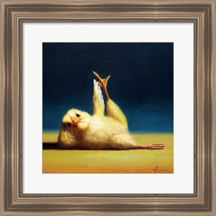 Framed Yoga Chick Side Leg Lift Print