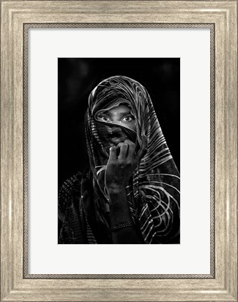 Framed Street Portrait in a Village Close to Delhi Print