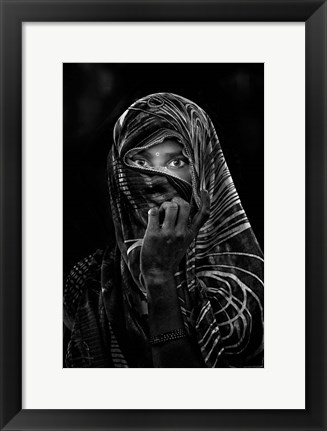 Framed Street Portrait in a Village Close to Delhi Print