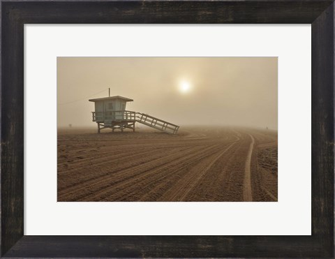 Framed Fog on the Beach - Santa Monica Print