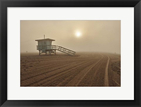 Framed Fog on the Beach - Santa Monica Print