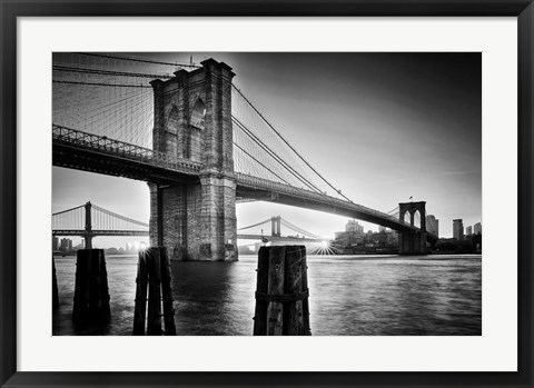 Framed Brooklyn Bridge - Sunrise Print