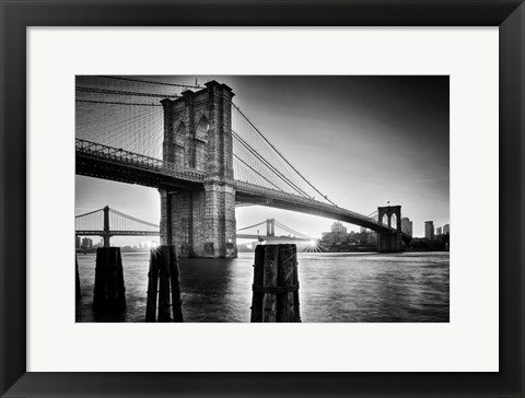 Framed Brooklyn Bridge - Sunrise Print