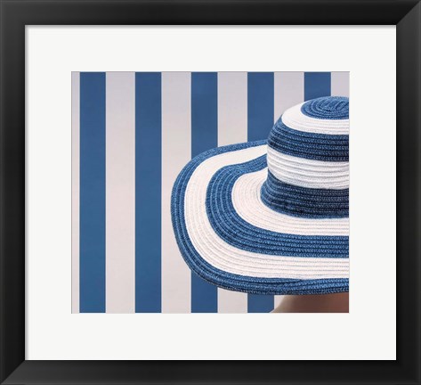 Framed Blue and White Print