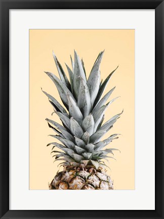 Framed Pineapple Yellow 4 Print