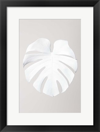 Framed Monstera White 3 Print