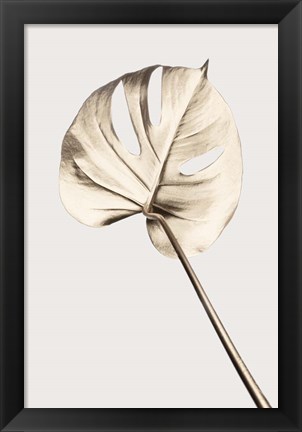 Framed Monstera Gold 5 Print