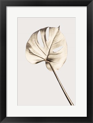 Framed Monstera Gold 5 Print