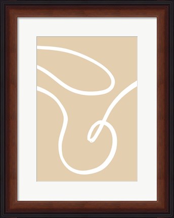 Framed Beige Lines 2 Print