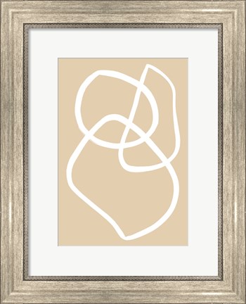 Framed Beige Lines 3 Print