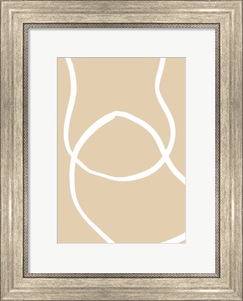 Framed Beige Lines 4 Print