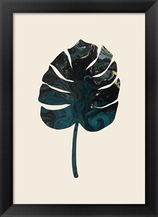 Framed Monstera Marble Green Print