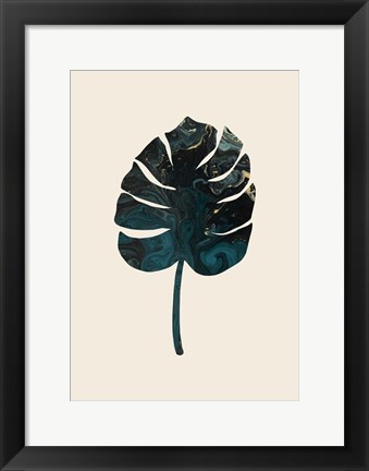 Framed Monstera Marble Green Print