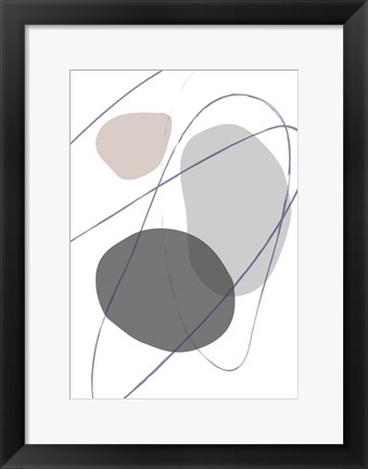 Framed New Shapes Beige No 2 Print