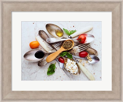 Framed Spoons &amp; Salad Print