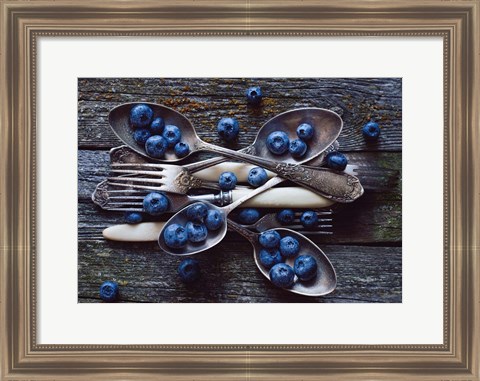 Framed Spoons &amp; Blueberry Print