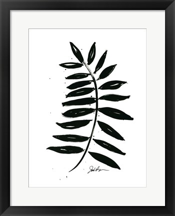 Framed Inked Leaves II Print