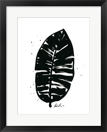 Framed Inked Leaves III Print