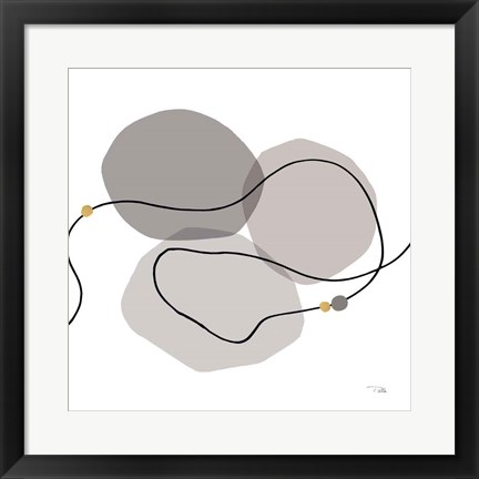 Framed Sinuous Trajectory grey II Print