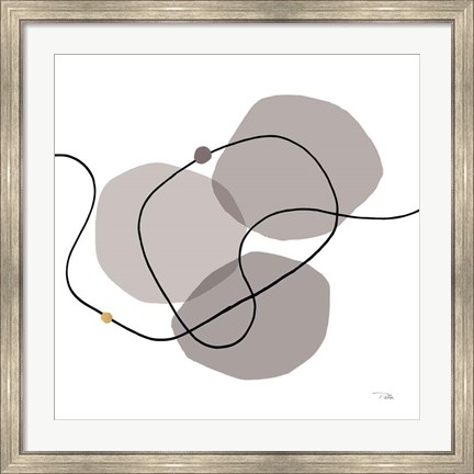 Framed Sinuous Trajectory grey III Print