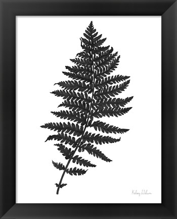 Framed Neutral Fern black II Print