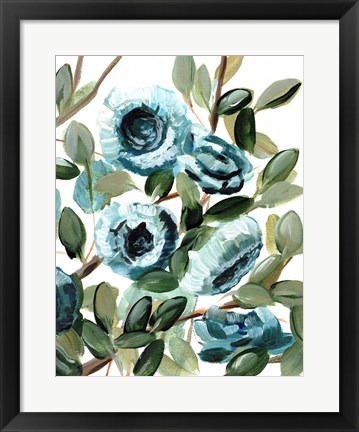 Framed Farmhouse Blue Bush IV Print