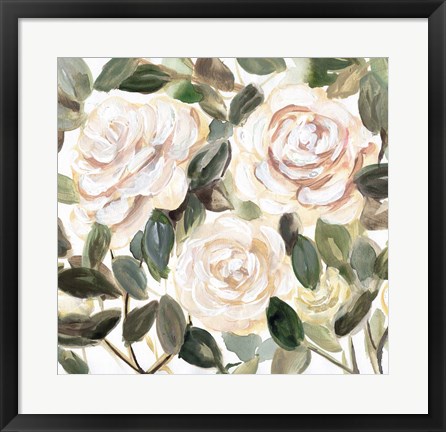 Framed Gentle Roses Yellow II Print