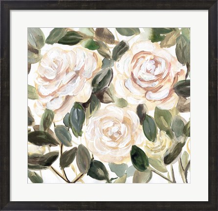 Framed Gentle Roses Yellow II Print