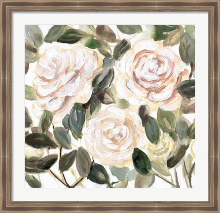 Framed Gentle Roses Yellow II Print