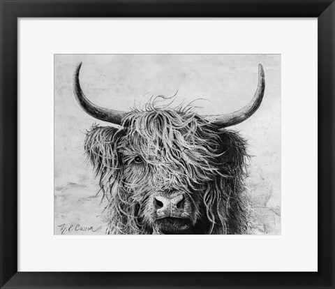 Framed Highland in the Wind I Print