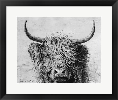 Framed Highland in the Wind I Print