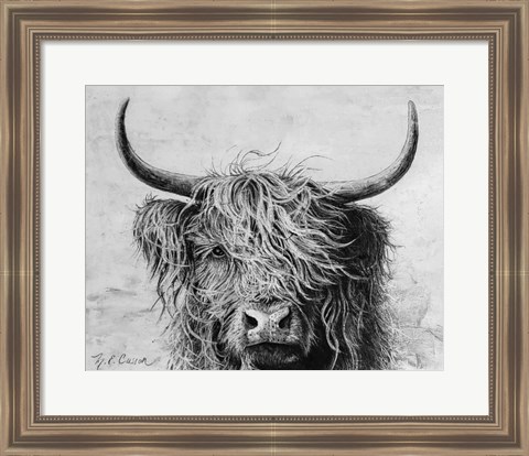 Framed Highland in the Wind I Print