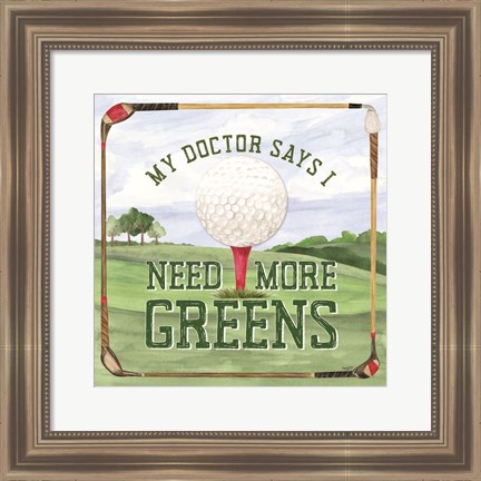 Framed Golf Days I-More Greens Print