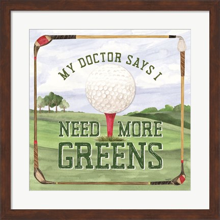 Framed Golf Days I-More Greens Print