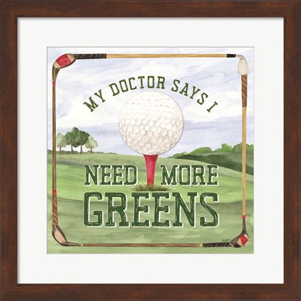Framed Golf Days I-More Greens Print