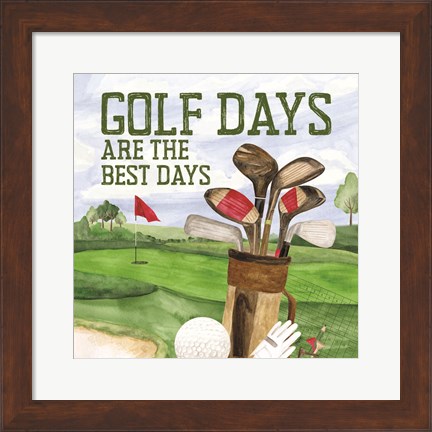 Framed Golf Days II-Best Days Print