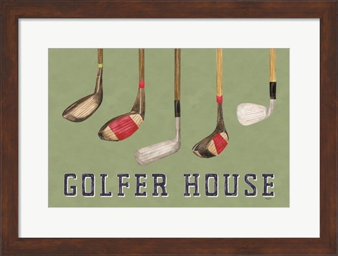 Framed Golf Days landscape II-Golfer House Print