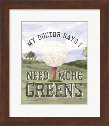 Framed Golf Days neutral portrait I-More Greens Print