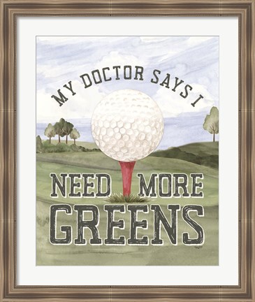 Framed Golf Days neutral portrait I-More Greens Print