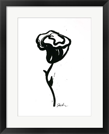 Framed Inked Florals V Print