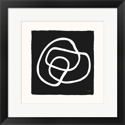 Framed Lines &amp; Curves on black III Print