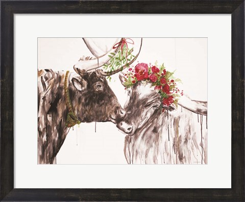 Framed Under the Mistletoe Print