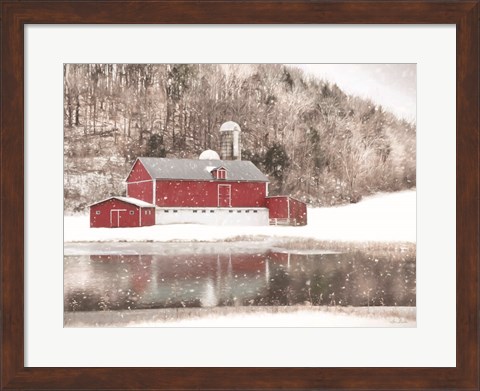 Framed Belleville Snowy Barn Print