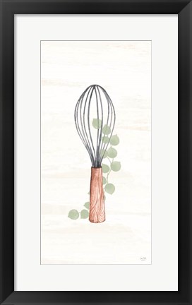 Framed Kitchen Utensils - Wooden Whisk Print