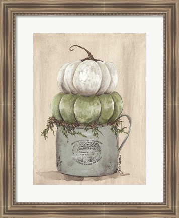 Framed Enamelware with Pumpkin Print